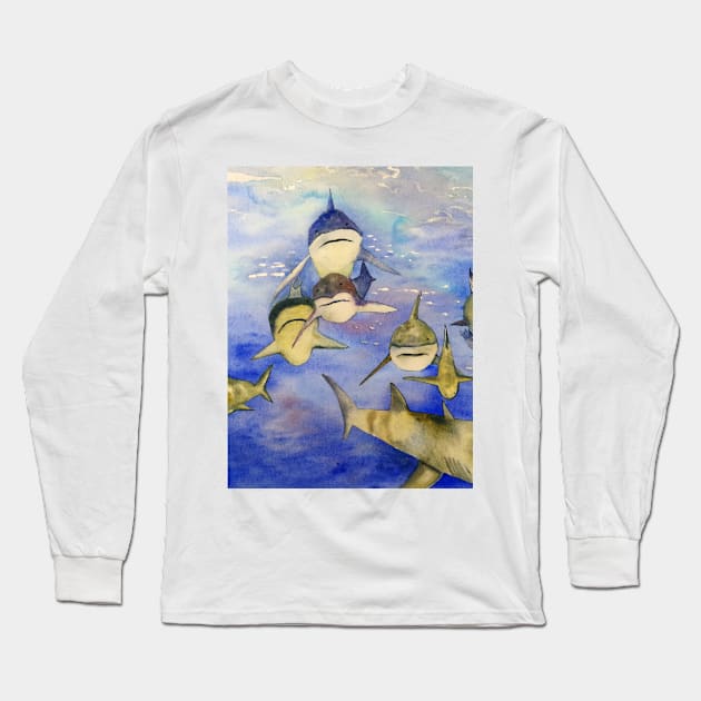 Sharks Long Sleeve T-Shirt by Cwang